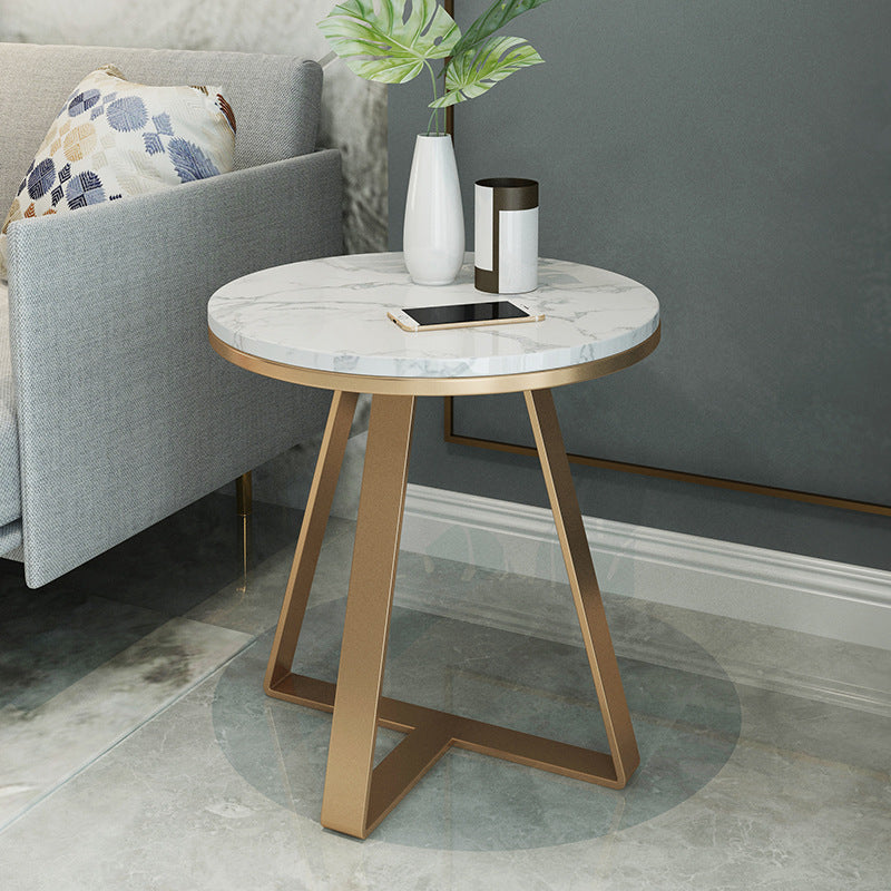19.69 inch Wide Contemporary Style Side End Table Metal Round Sofa Side Accent Table Clearhalo 'Coffee & Accent Tables' 'End & Side Tables' 'end_side_tables' 'furn' 'furn_end_side_tables' 'Furniture' 'Living Room Furniture' 5954819