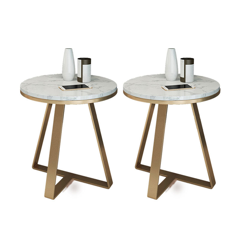 19.69 inch Wide Contemporary Style Side End Table Metal Round Sofa Side Accent Table Gold 2 Clearhalo 'Coffee & Accent Tables' 'End & Side Tables' 'end_side_tables' 'furn' 'furn_end_side_tables' 'Furniture' 'Living Room Furniture' 5954823