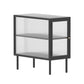 Metal Rectangle Top Side Table 23.6" Tall 4 Legs End Table with Storage Clearhalo 'Coffee & Accent Tables' 'End & Side Tables' 'end_side_tables' 'furn' 'furn_end_side_tables' 'Furniture' 'Living Room Furniture' 5954847