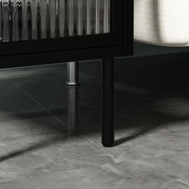 Metal Rectangle Top Side Table 23.6" Tall 4 Legs End Table with Storage Clearhalo 'Coffee & Accent Tables' 'End & Side Tables' 'end_side_tables' 'furn' 'furn_end_side_tables' 'Furniture' 'Living Room Furniture' 5954850