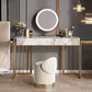 Luxurious Makeup Vanity Set Stone Top Dressing Table Stool Set