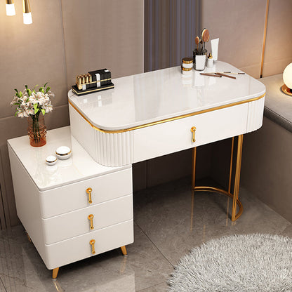 Contemporary Make-up Vanity White Vanity Dressing Table with Drawers 31"L x 16"W x 30"H