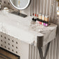 Luxurious Vanity Set 2 Storage Drawers with Padded Stool in White