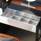Contemporary Glass Top Make-up Vanity 3 Drawer Vanity Dressing Table Set