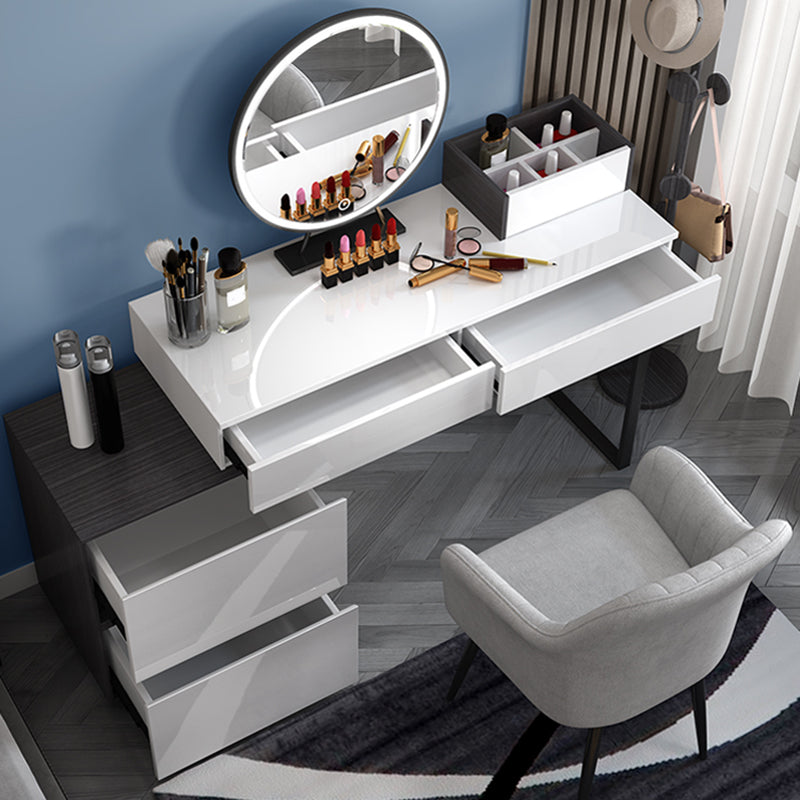 Contemporary Vanity Dressing Table Set 4 Drawer Makeup Vanity Desk Table Clearhalo 'Bedroom Furniture' 'furn' 'furn_makeup_vanities' 'Furniture' 'Makeup Vanities' 'makeup_vanities' 5954987