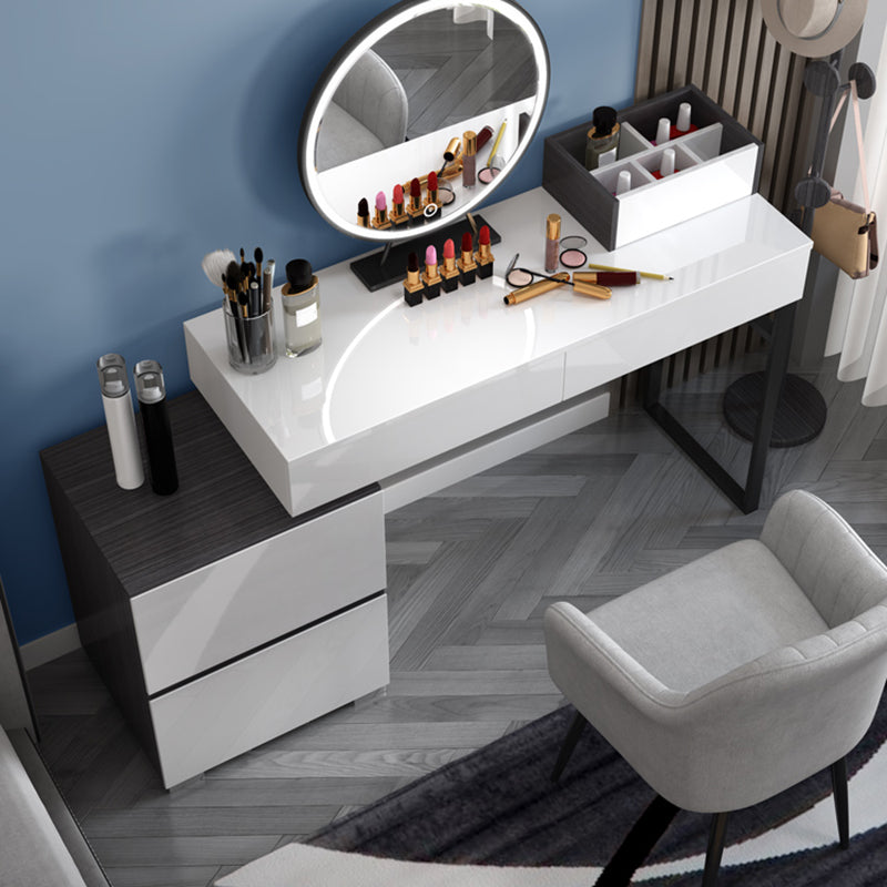 Contemporary Vanity Dressing Table Set 4 Drawer Makeup Vanity Desk Table Clearhalo 'Bedroom Furniture' 'furn' 'furn_makeup_vanities' 'Furniture' 'Makeup Vanities' 'makeup_vanities' 5954996