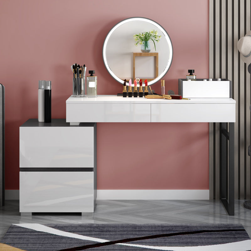 Contemporary Vanity Dressing Table Set 4 Drawer Makeup Vanity Desk Table Clearhalo 'Bedroom Furniture' 'furn' 'furn_makeup_vanities' 'Furniture' 'Makeup Vanities' 'makeup_vanities' 5954997