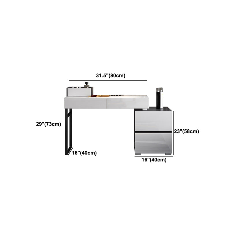 Contemporary Vanity Dressing Table Set 4 Drawer Makeup Vanity Desk Table Clearhalo 'Bedroom Furniture' 'furn' 'furn_makeup_vanities' 'Furniture' 'Makeup Vanities' 'makeup_vanities' 5954999
