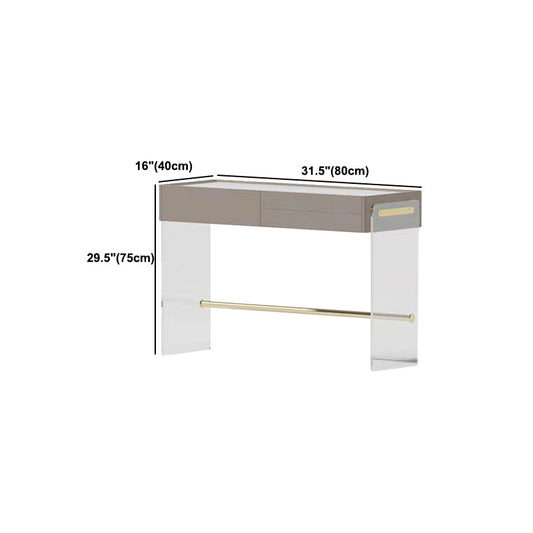 Glam Slate Top Toup tocador Desk tocador de 3 cajones