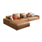 Loose Back Faux Ledersofa mit Chaise Square Arm Sofa - 70,87 "D.