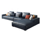Loose Back Faux Ledersofa mit Chaise Square Arm Sofa - 70,87 "D.