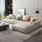 Loose Back Faux Ledersofa mit Chaise Square Arm Sofa - 70,87 "D.
