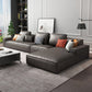 Loose Back Faux Ledersofa mit Chaise Square Arm Sofa - 70,87 "D.