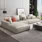 Loose Back Faux Ledersofa mit Chaise Square Arm Sofa - 70,87 "D.