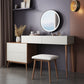 Tavolo da vanità contemporaneo e set di sgabelli con specchio, set di vanità per trucco in legno