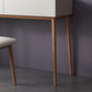 Tavolo da vanità contemporaneo e set di sgabelli con specchio, set di vanità per trucco in legno