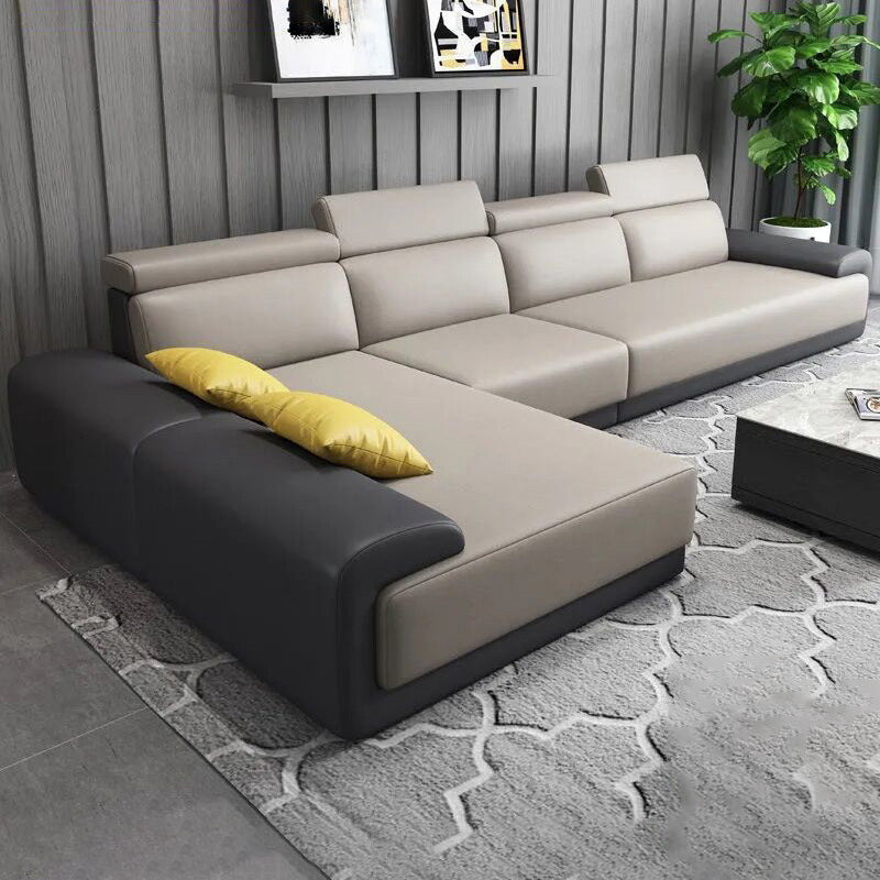 Modern Sectional with Adjustable Head Pillow and Armless for Living Room