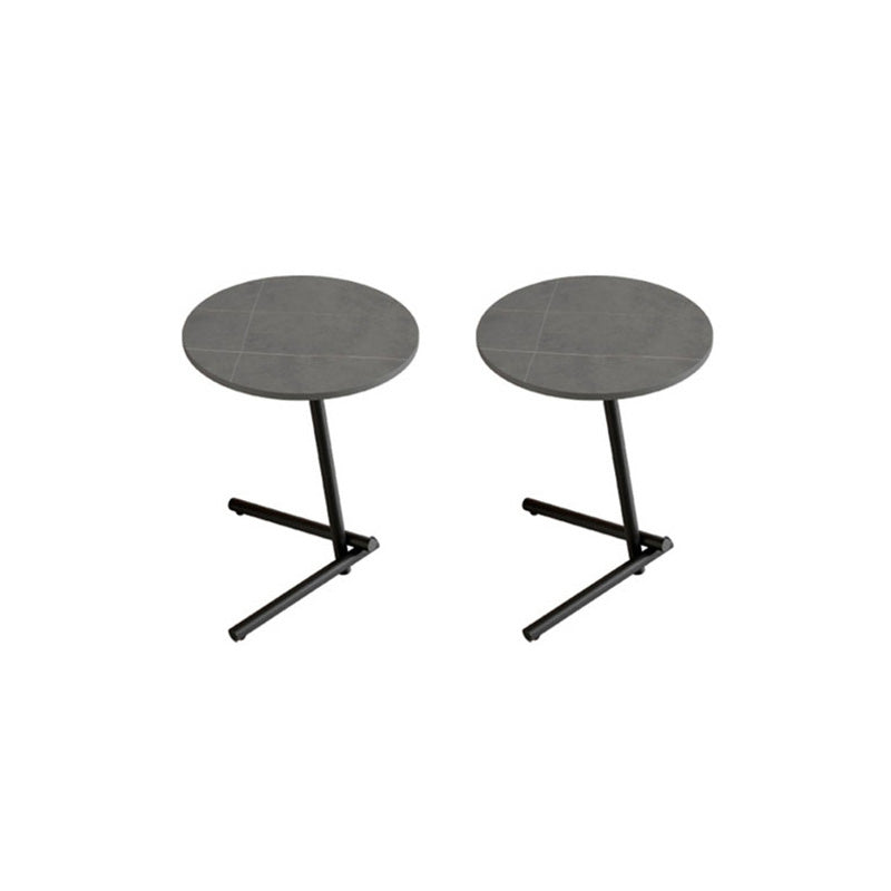Pedestal Round End Table Minimalist Side End Table for Living Room Black Gray 2 Clearhalo 'Coffee & Accent Tables' 'End & Side Tables' 'end_side_tables' 'furn' 'furn_end_side_tables' 'Furniture' 'Living Room Furniture' 5955136