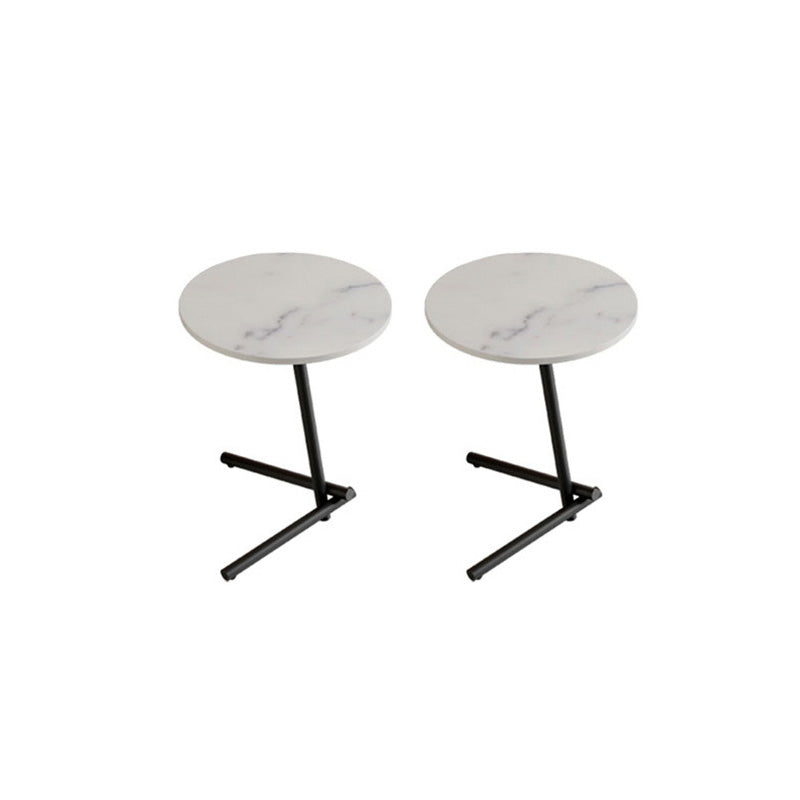 Pedestal Round End Table Minimalist Side End Table for Living Room Black White 2 Clearhalo 'Coffee & Accent Tables' 'End & Side Tables' 'end_side_tables' 'furn' 'furn_end_side_tables' 'Furniture' 'Living Room Furniture' 5955139