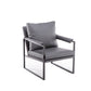 Contemporary Faux Leather Sled Pillow Back with Black Legs Accent Armchair
