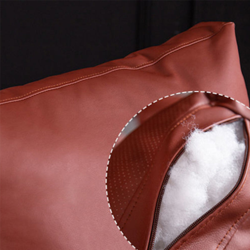 Contemporary Faux Leather Sled Pillow Back with Black Legs Accent Armchair