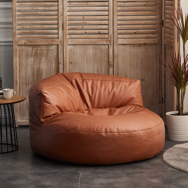 Nordic Bonded Leather Armless Tight Back EPP Filled Aceent Chair Orange 1 Piece Clearhalo 'Accent Chairs' 'accent_chairs' 'Chairs & Seating' 'furn' 'furn_accent_chairs' 'Furniture' 'Living Room Furniture' 5955242