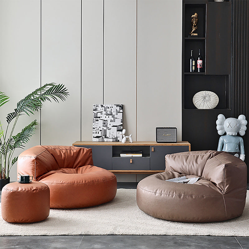 Nordic Bonded Leather Armless Tight Back EPP Filled Aceent Chair Clearhalo 'Accent Chairs' 'accent_chairs' 'Chairs & Seating' 'furn' 'furn_accent_chairs' 'Furniture' 'Living Room Furniture' 5955244