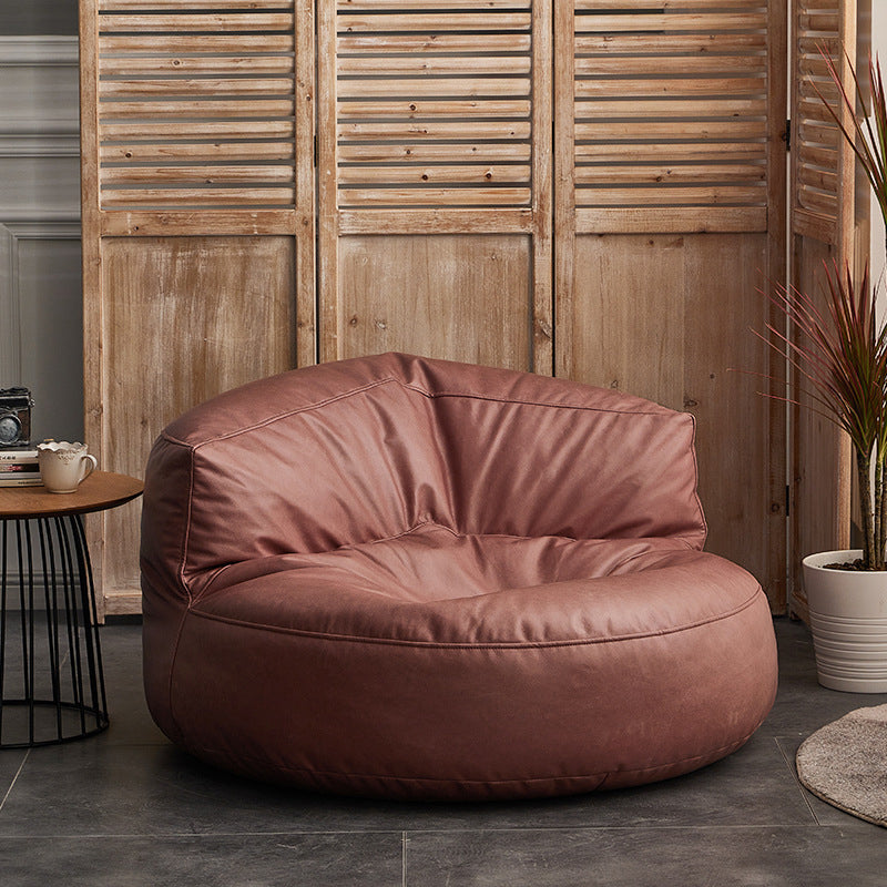 Nordic Bonded Leather Armless Tight Back EPP Filled Aceent Chair Pink 1 Piece Clearhalo 'Accent Chairs' 'accent_chairs' 'Chairs & Seating' 'furn' 'furn_accent_chairs' 'Furniture' 'Living Room Furniture' 5955246