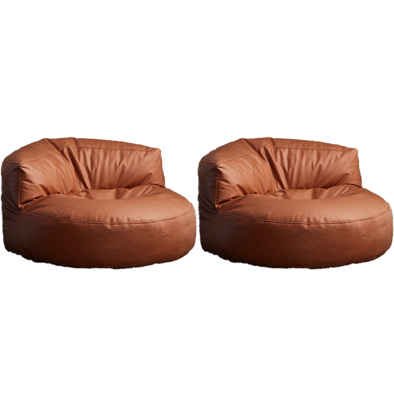 Nordic Bonded Leather Armless Tight Back EPP Filled Aceent Chair Orange 2 Piece Set Clearhalo 'Accent Chairs' 'accent_chairs' 'Chairs & Seating' 'furn' 'furn_accent_chairs' 'Furniture' 'Living Room Furniture' 5955257