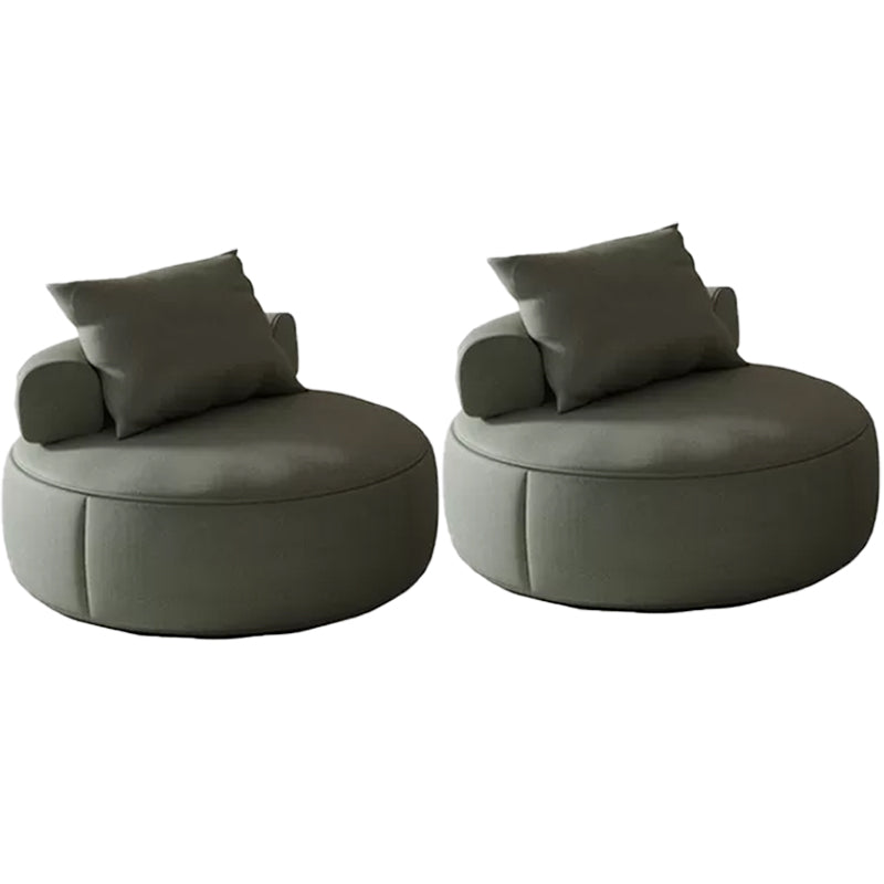 Nordic with Pillow Bonded Leather Armless Pillow Back Parsons Chair Green 2 Piece Set Clearhalo 'Accent Chairs' 'accent_chairs' 'Chairs & Seating' 'furn' 'furn_accent_chairs' 'Furniture' 'Living Room Furniture' 5955292