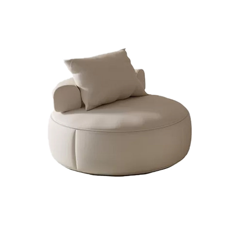 Nordic with Pillow Bonded Leather Armless Pillow Back Parsons Chair Off-White 1 Piece Clearhalo 'Accent Chairs' 'accent_chairs' 'Chairs & Seating' 'furn' 'furn_accent_chairs' 'Furniture' 'Living Room Furniture' 5955296