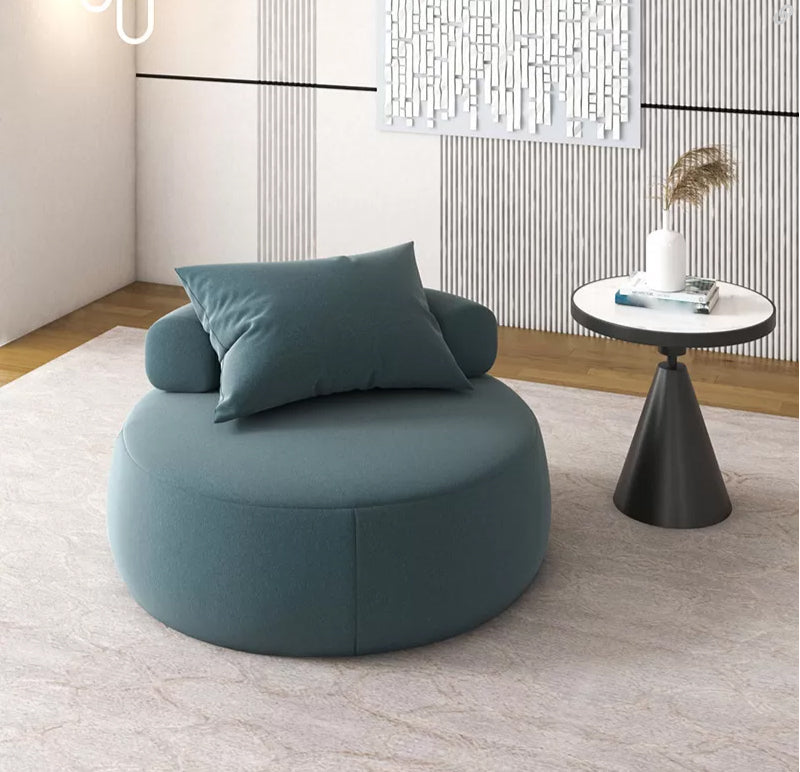 Nordic with Pillow Bonded Leather Armless Pillow Back Parsons Chair Blue 1 Piece Clearhalo 'Accent Chairs' 'accent_chairs' 'Chairs & Seating' 'furn' 'furn_accent_chairs' 'Furniture' 'Living Room Furniture' 5955300