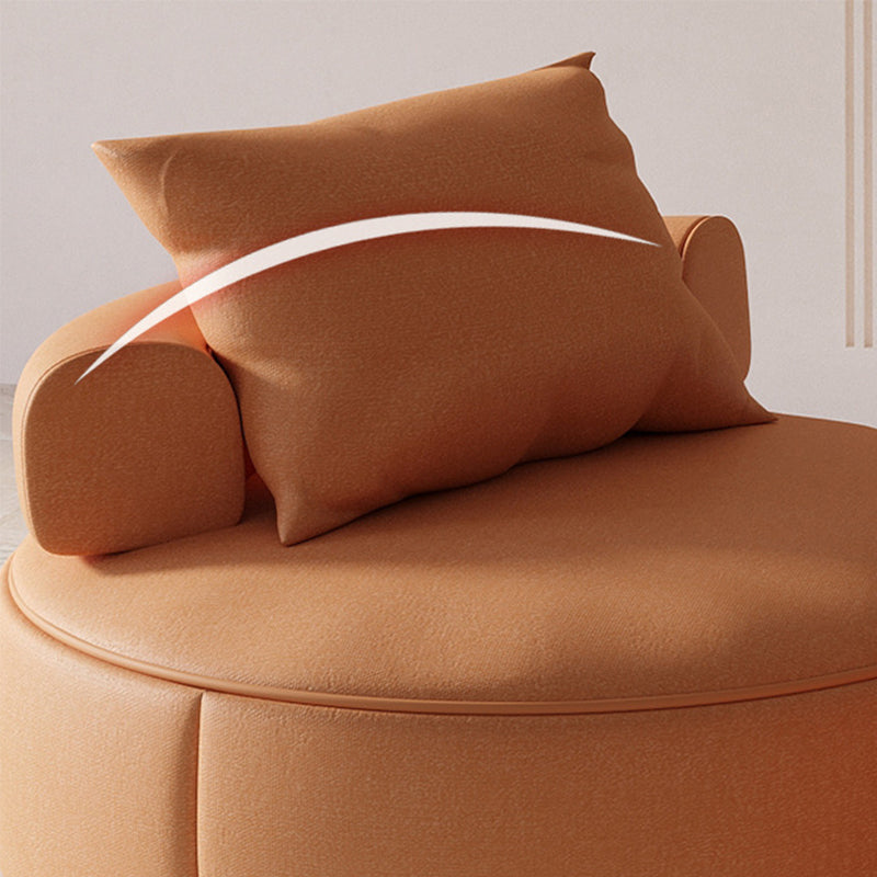 Nordic with Pillow Bonded Leather Armless Pillow Back Parsons Chair Clearhalo 'Accent Chairs' 'accent_chairs' 'Chairs & Seating' 'furn' 'furn_accent_chairs' 'Furniture' 'Living Room Furniture' 5955301