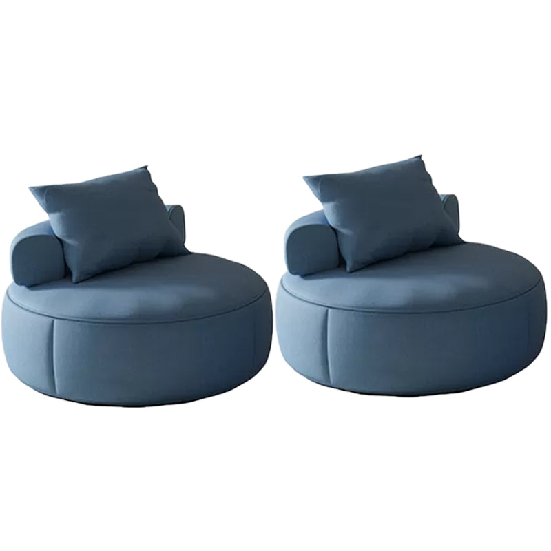 Nordic with Pillow Bonded Leather Armless Pillow Back Parsons Chair Blue 2 Piece Set Clearhalo 'Accent Chairs' 'accent_chairs' 'Chairs & Seating' 'furn' 'furn_accent_chairs' 'Furniture' 'Living Room Furniture' 5955302