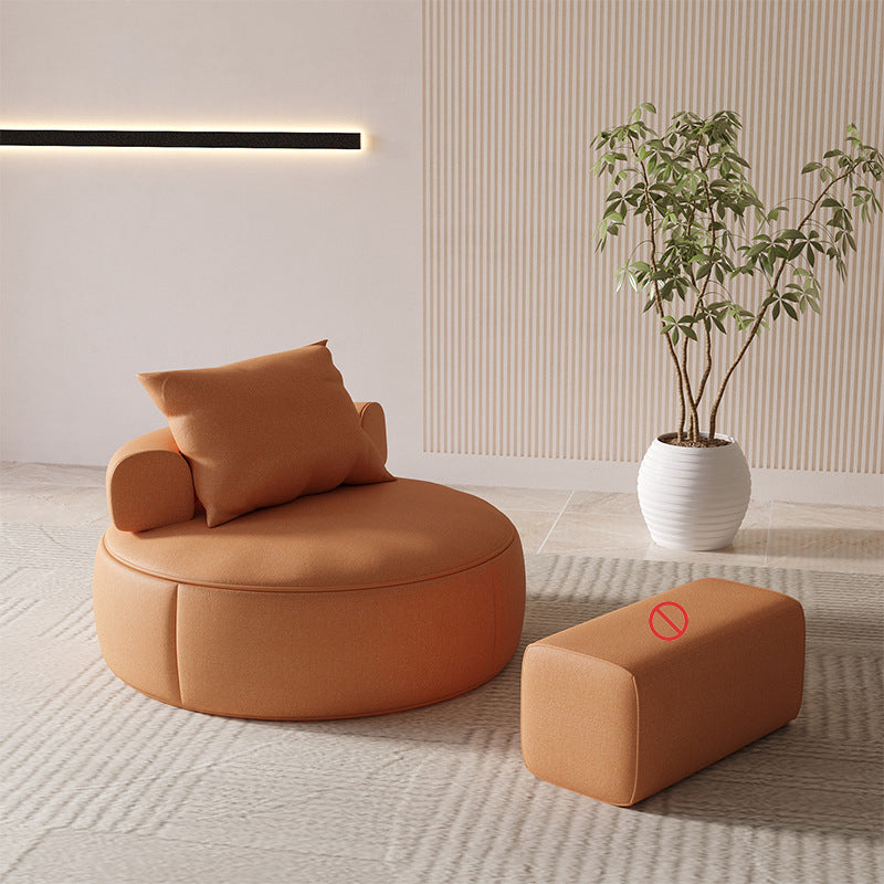 Nordic with Pillow Bonded Leather Armless Pillow Back Parsons Chair Clearhalo 'Accent Chairs' 'accent_chairs' 'Chairs & Seating' 'furn' 'furn_accent_chairs' 'Furniture' 'Living Room Furniture' 5955304