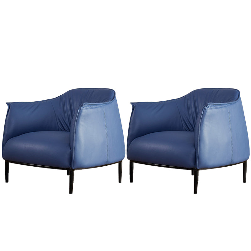 Contemporary PU Leather Arms Included with Black Legs Accent Armchair