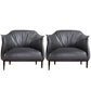 Contemporary PU Leather Arms Included with Black Legs Accent Armchair