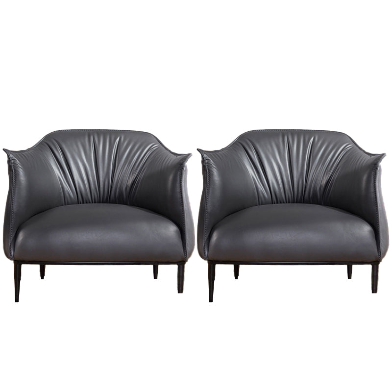 Contemporary PU Leather Arms Included with Black Legs Accent Armchair