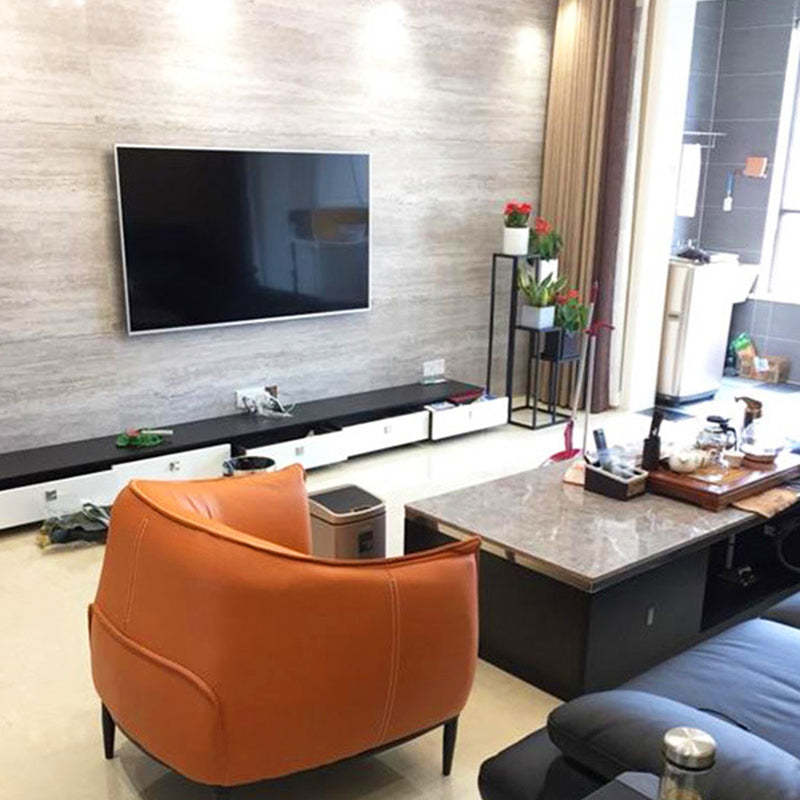 Contemporary PU Leather Arms Included with Black Legs Accent Armchair