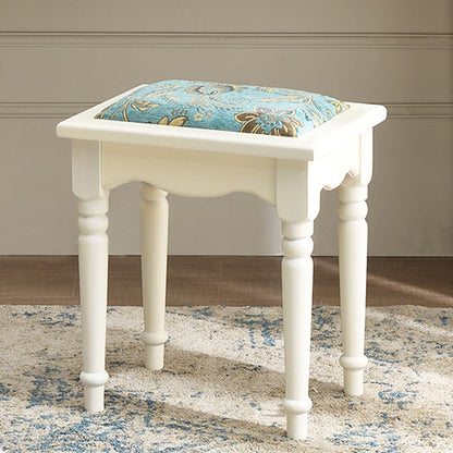 Modern Style Pine White Rectangular 4 Legs Dressing Table with 2 Drawers