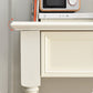 Modern Style Pine White Rectangular 4 Legs Dressing Table with 2 Drawers