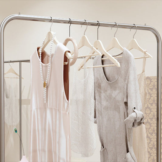 Industrial Style Metallic Coat Hanger Free Standing Coat Rack with 4 Wheels Clearhalo 'Entry & Mudroom Furniture' 'furn' 'furn_hall_tree_coat_racks' 'Furniture' 'Hall Trees & Coat Racks' 'hall_tree_coat_racks' 5955491