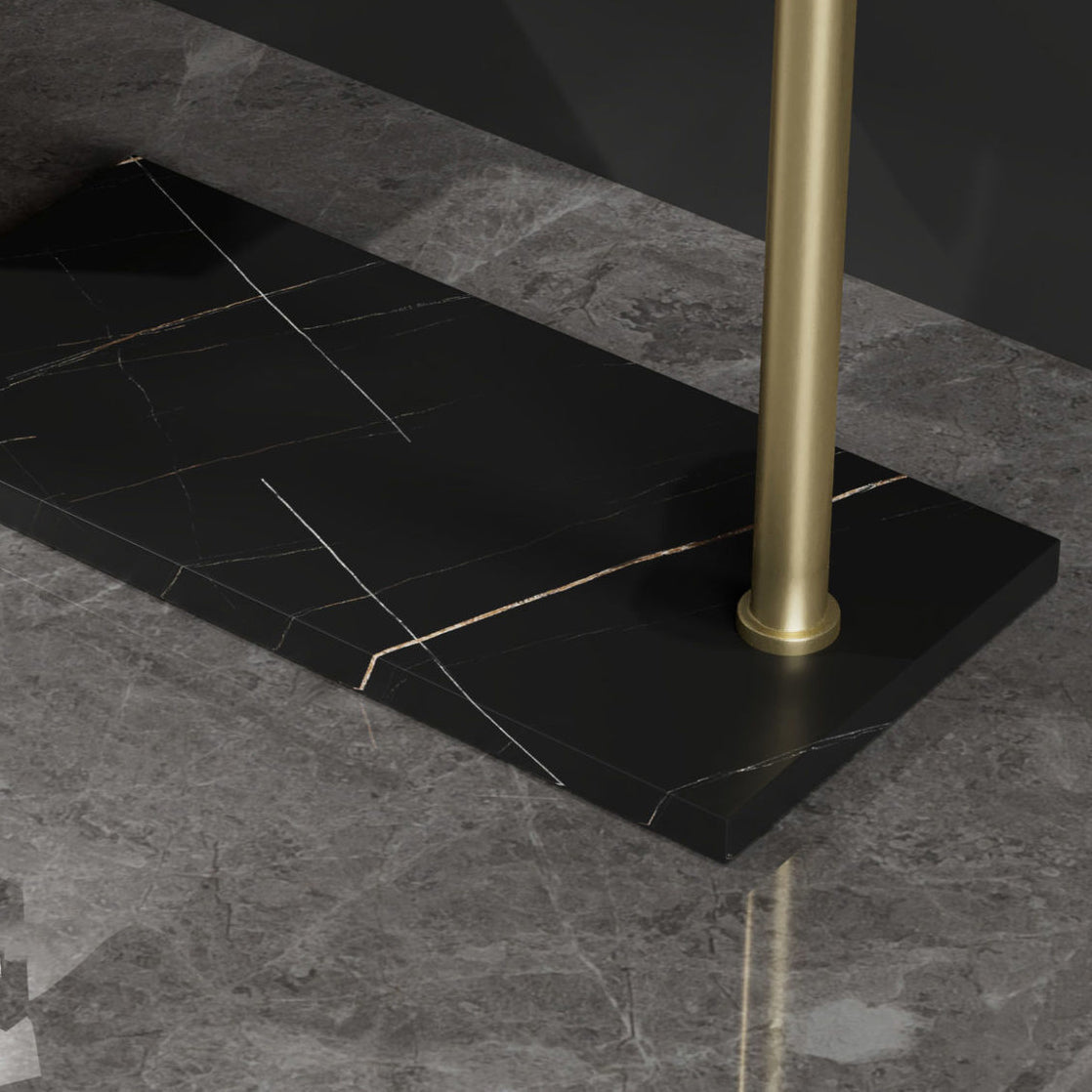 Contemporary Hall Tree Metal Hanging Rail and Hooks Entry Hall Tree Clearhalo 'Entry & Mudroom Furniture' 'furn' 'furn_hall_tree_coat_racks' 'Furniture' 'Hall Trees & Coat Racks' 'hall_tree_coat_racks' 5955701