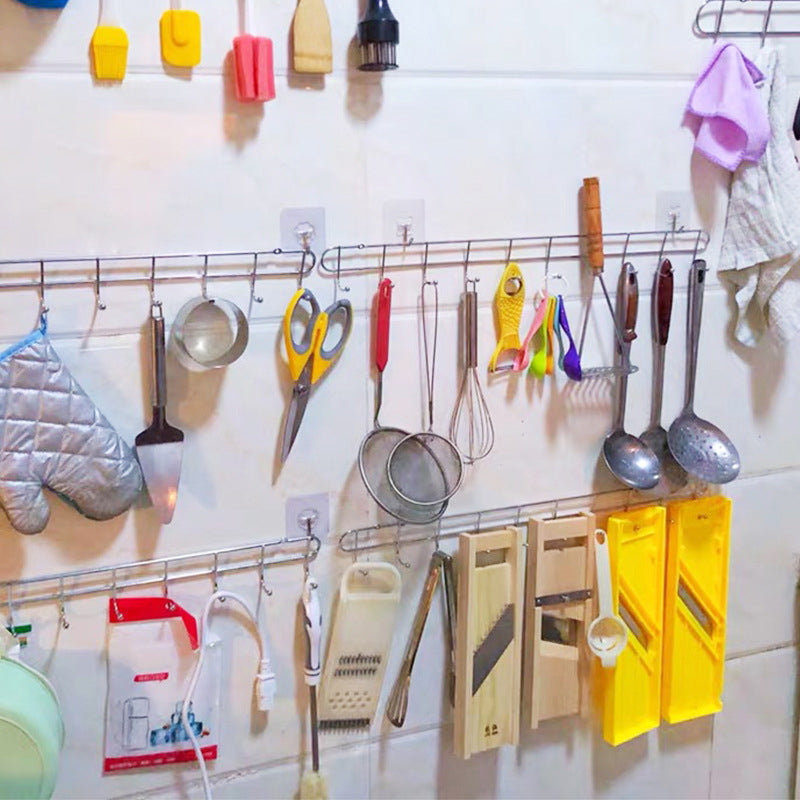 Industrial Entryway Kit Silver Stainless Steel Wall-Mounted with Hooks Coat Hanger Clearhalo 'Entry & Mudroom Furniture' 'furn' 'furn_hall_tree_coat_racks' 'Furniture' 'Hall Trees & Coat Racks' 'hall_tree_coat_racks' 5955972