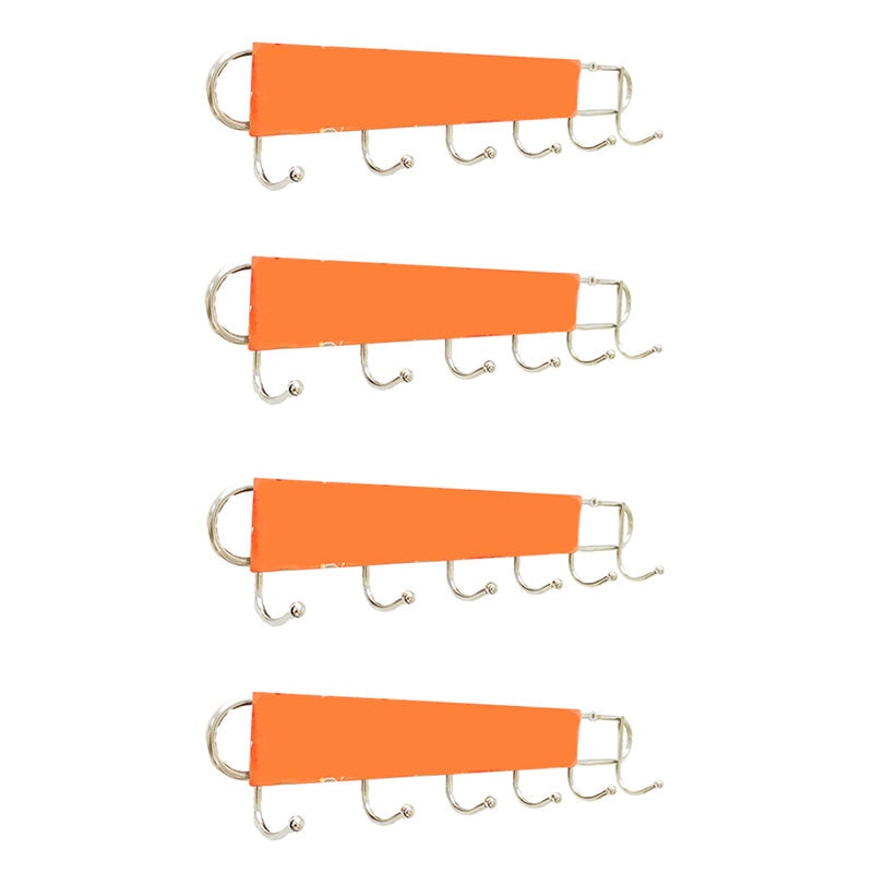 Industrial Entryway Kit Silver Stainless Steel Wall-Mounted with Hooks Coat Hanger 13.7"L x 1.7"W x 2.4"H 4 Piece Set Clearhalo 'Entry & Mudroom Furniture' 'furn' 'furn_hall_tree_coat_racks' 'Furniture' 'Hall Trees & Coat Racks' 'hall_tree_coat_racks' 5955973