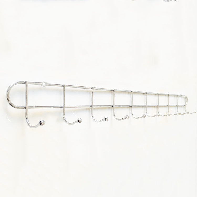 Industrial Entryway Kit Silver Stainless Steel Wall-Mounted with Hooks Coat Hanger 23.8"L x 1.4"W x 2.2"H 1 Piece Clearhalo 'Entry & Mudroom Furniture' 'furn' 'furn_hall_tree_coat_racks' 'Furniture' 'Hall Trees & Coat Racks' 'hall_tree_coat_racks' 5955976