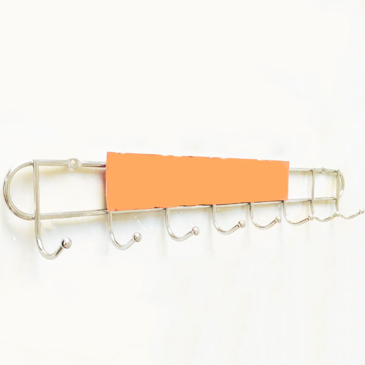 Industrial Entryway Kit Silver Stainless Steel Wall-Mounted with Hooks Coat Hanger 18.5"L x 1.7"W x 2.4"H 1 Piece Clearhalo 'Entry & Mudroom Furniture' 'furn' 'furn_hall_tree_coat_racks' 'Furniture' 'Hall Trees & Coat Racks' 'hall_tree_coat_racks' 5955993