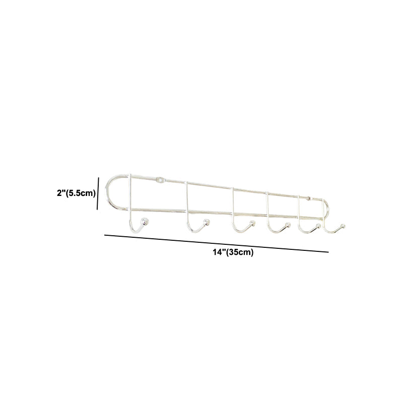 Industrial Entryway Kit Silver Stainless Steel Wall-Mounted with Hooks Coat Hanger Clearhalo 'Entry & Mudroom Furniture' 'furn' 'furn_hall_tree_coat_racks' 'Furniture' 'Hall Trees & Coat Racks' 'hall_tree_coat_racks' 5956003