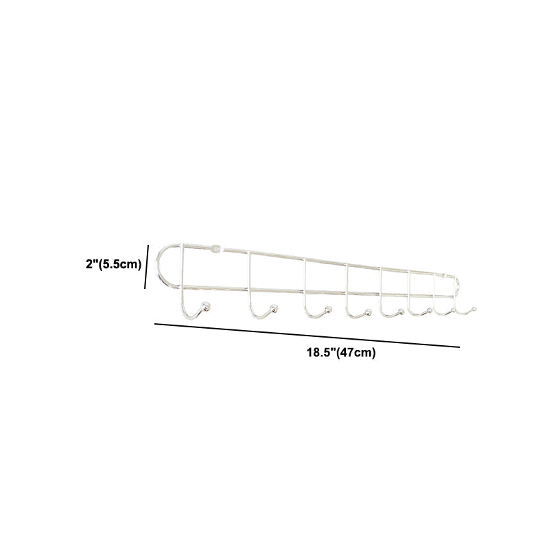 Industrial Entryway Kit Silver Stainless Steel Wall-Mounted with Hooks Coat Hanger Clearhalo 'Entry & Mudroom Furniture' 'furn' 'furn_hall_tree_coat_racks' 'Furniture' 'Hall Trees & Coat Racks' 'hall_tree_coat_racks' 5956004