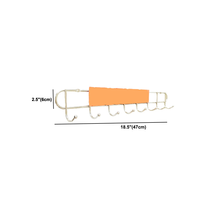 Industrial Entryway Kit Silver Stainless Steel Wall-Mounted with Hooks Coat Hanger Clearhalo 'Entry & Mudroom Furniture' 'furn' 'furn_hall_tree_coat_racks' 'Furniture' 'Hall Trees & Coat Racks' 'hall_tree_coat_racks' 5956010
